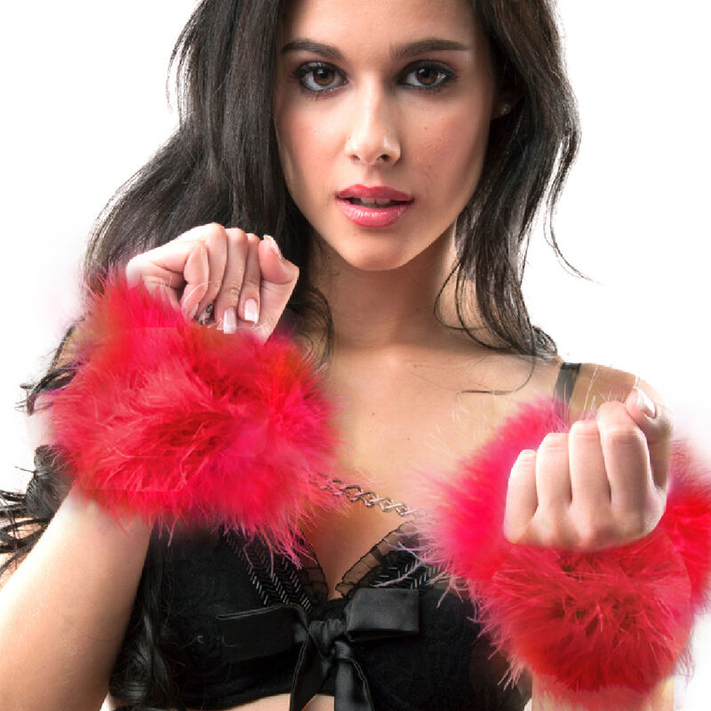GIOCO SEGRETO - MANETTE MARABOU ROSSO - SECRETPLAY 100% FETISH | Lingerie Harness Boutique