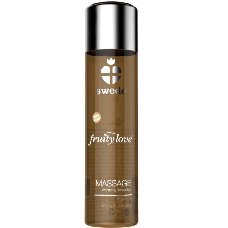 SWEDE - FRUITY LOVE OLIO DA MASSAGGIO EFFETTO RISCALDANTE CIOCCOLATO FONDENTE INTENSO 120 ML - SWEDE | Lingerie Harness Boutique