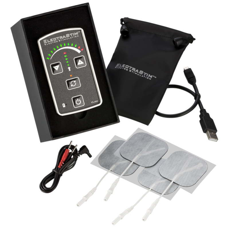 ELECTRASTIM - PACCHETTO STIMOLATORE FLICK EM60-E - ELECTRASTIM | Lingerie Harness Boutique