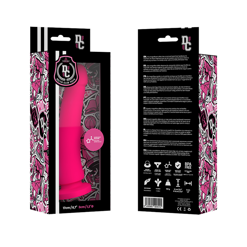 DELTA CLUB - TOYS DILDO MEDICO ROSA IN SILICONE 17 CM -O- 3 CM - DELTACLUB | Lingerie Harness Boutique