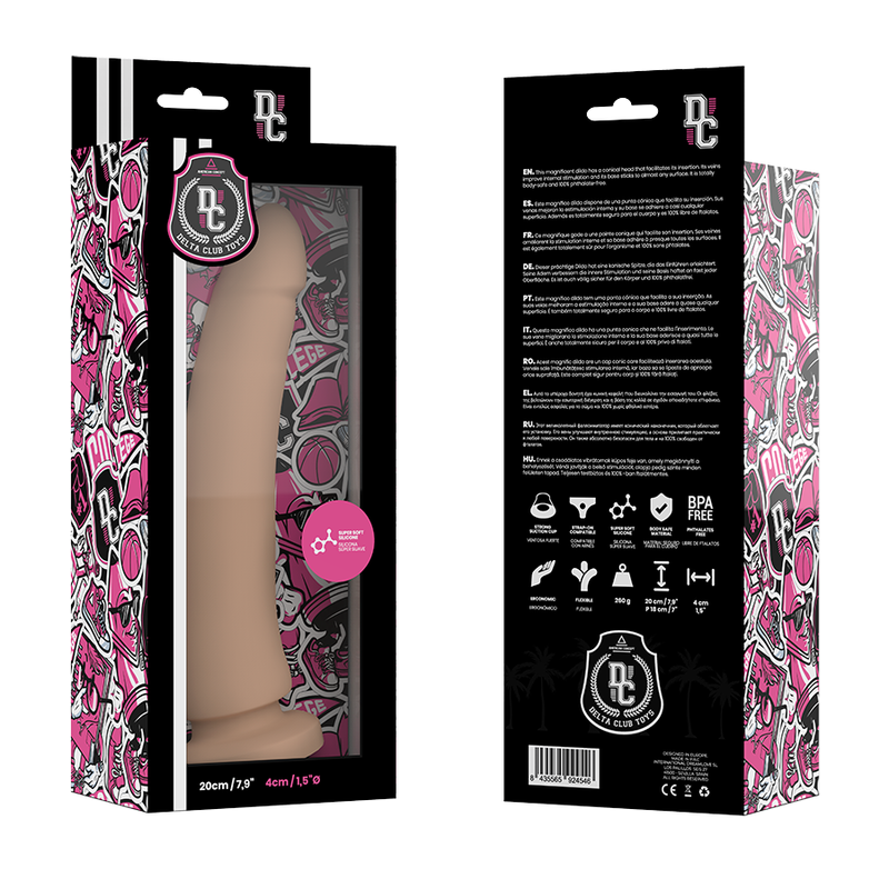 DELTA CLUB - TOYS DILDO NATURALE IN SILICONE MEDICO 20 CM -O- 4 CM - DELTACLUB | Lingerie Harness Boutique
