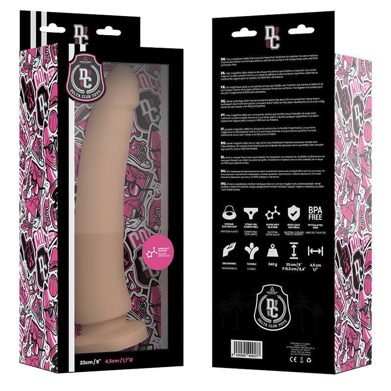 DELTA CLUB - TOYS DILDO NATURALE IN SILICONE MEDICO 23 CM -O- 4.5 CM - DELTACLUB | Lingerie Harness Boutique
