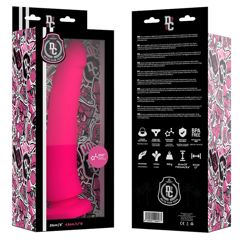 DELTA CLUB - TOYS PINK SILICONE MEDICAL DILDO 23 CM -O- 4.5 CM