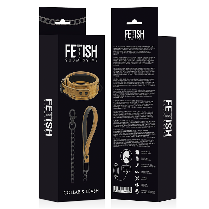 FETISH SUBMISSIVE ORIGIN - COLLANA A CATENA RIVESTITA IN NEOPRENE - FETISH SUBMISSIVE ORIGIN | Lingerie Harness Boutique