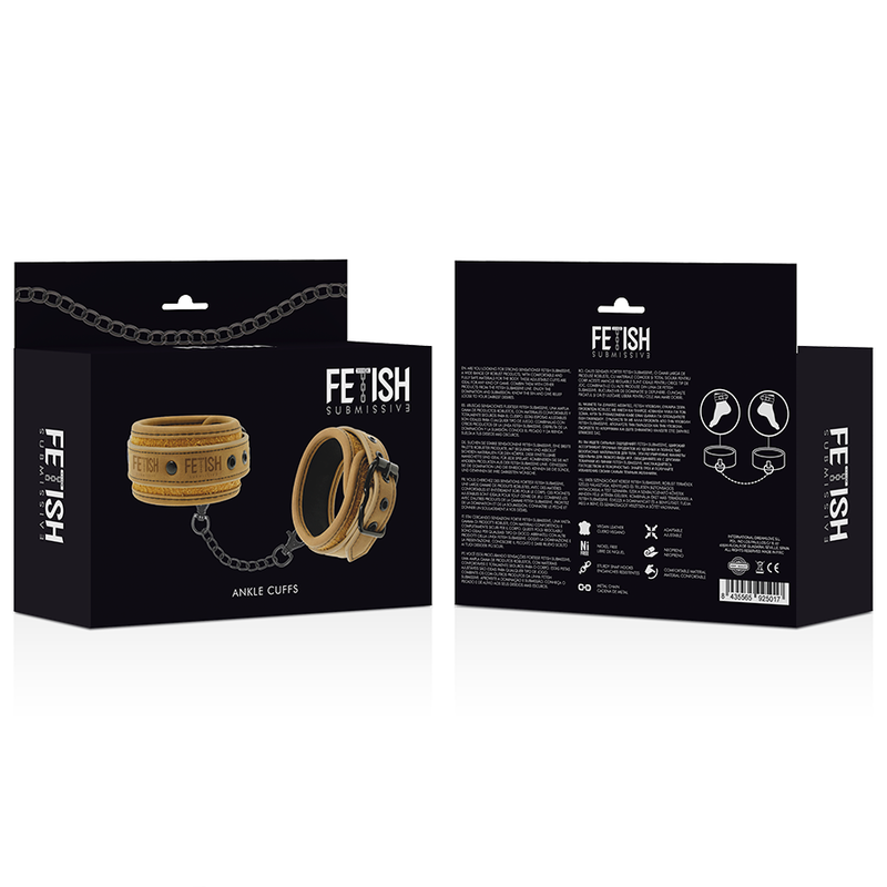 FETISH SOTTOMESSA ORIGINE - FODERA IN NEOPRENE MANICOTTI PER CAVIGLIA IN PELLE VEGANA - FETISH SUBMISSIVE ORIGIN | Lingerie Harness Boutique