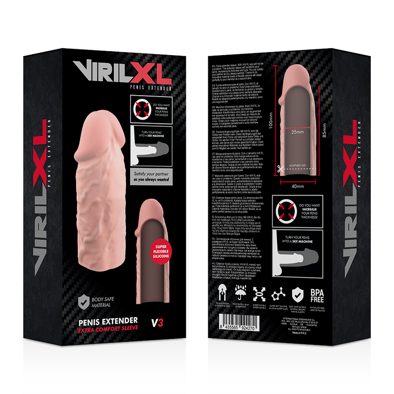 VIRILXL - ESTENSIONE NATURALE DEL PENE IN SILICONE LIQUIDO V3 - VIRILXL | Lingerie Harness Boutique