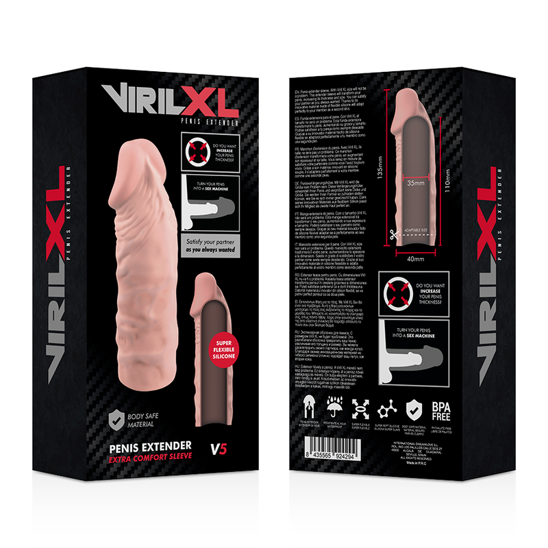 VIRILXL - ESTENSIONE NATURALE DEL PENE IN SILICONE LIQUIDO V5 - VIRILXL | Lingerie Harness Boutique