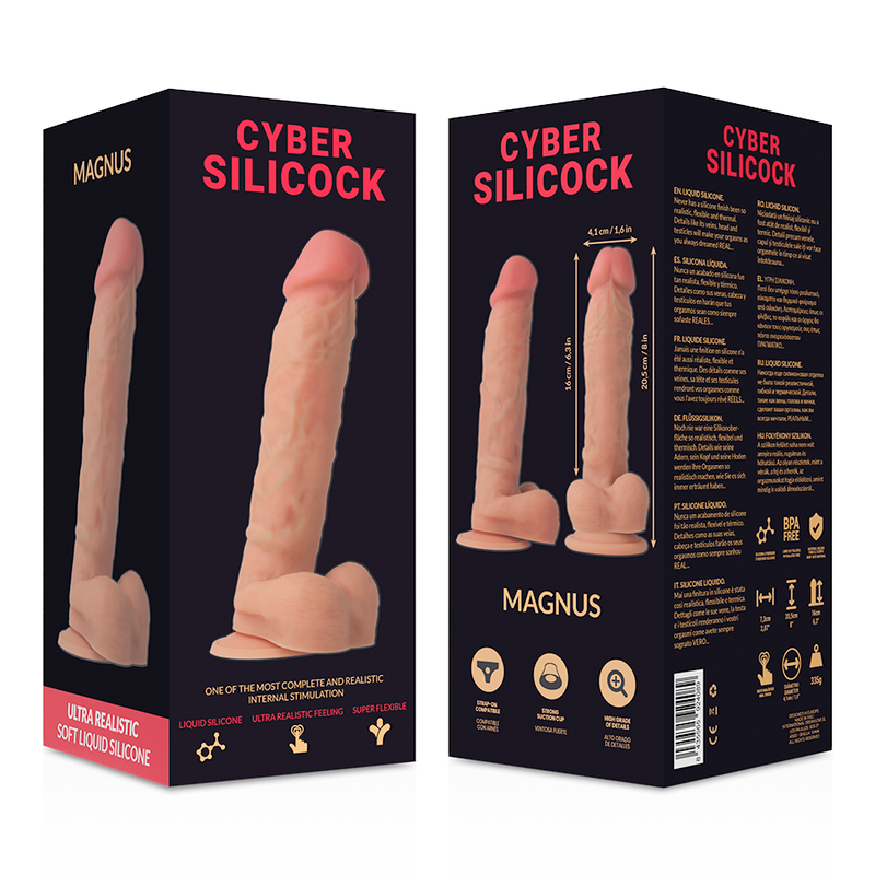 CYBER SILICOCK - ULTRA REALISTIC SOFT LIQUID SILICONE DONG 20.5 CM -O- 4.1 CM