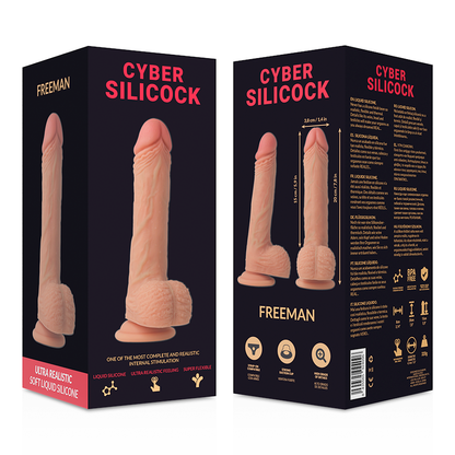 CYBER SILICOCK - SILICONE LIQUIDO MORBIDO ULTRA REALISTICO FREEMAN 20 CM -O- 3.8 CM - CYBER SILICOCK | Lingerie Harness Boutique