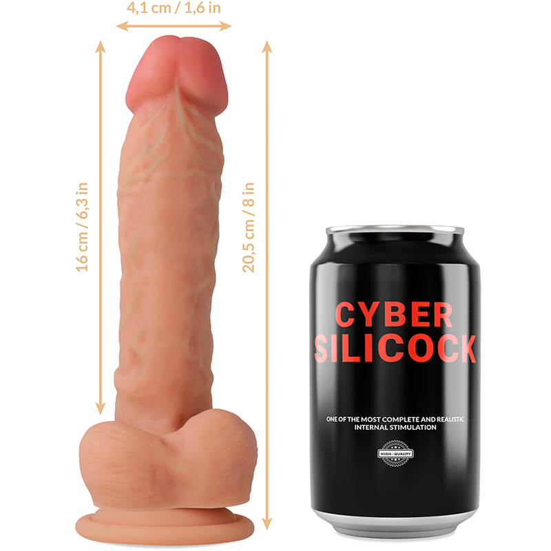 CYBER SILICOCK - STRAP-ON MAGNUS SILICONE LIQUIDO CON 3 ANELLI IN OMAGGIO 20.5 CM -O- 4.1 CM - CYBER SILICOCK | Lingerie Harness Boutique