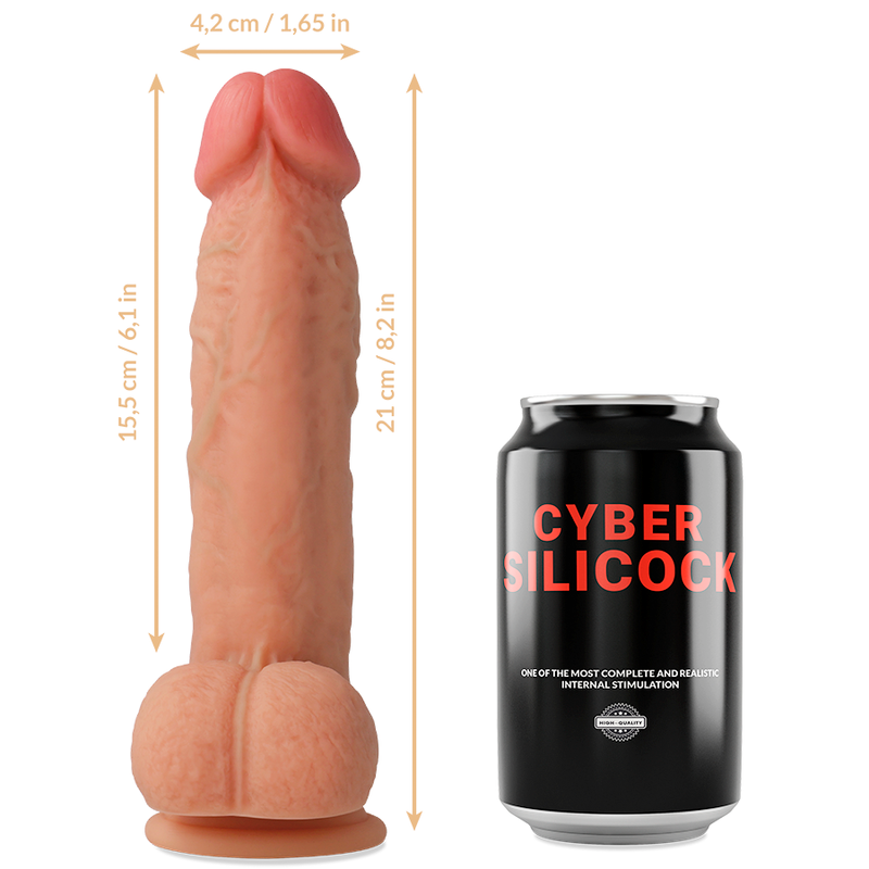 CYBER SILICOCK - STRAP-ON SAUL IN SILICONE LIQUIDO CON 3 ANELLI IN OMAGGIO 15.5 CM -O- 4.2 CM - CYBER SILICOCK | Lingerie Harness Boutique