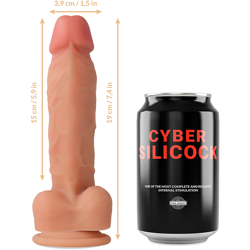 CYBER SILICOCK - STRAP-ON IN SILICONE LIQUIDO OLIVER CON 3 ANELLI IN OMAGGIO 19 CM -O- 3.9 CM - CYBER SILICOCK | Lingerie Harness Boutique