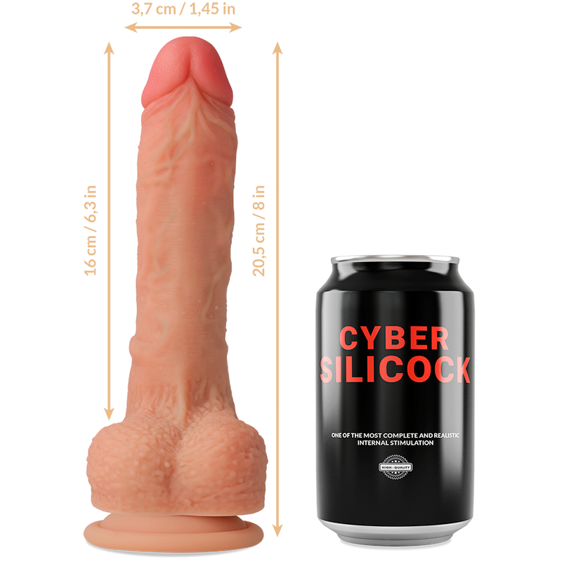 CYBER SILICOCK - STRAP-ON CONNOR IN SILICONE LIQUIDO CON 3 ANELLI IN OMAGGIO 20.5 CM -O- 3.7 CM - CYBER SILICOCK | Lingerie Harness Boutique