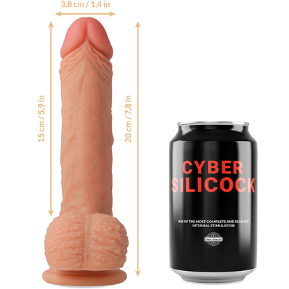 CYBER SILICOCK - STRAP-ON IN SILICONE LIQUIDO FREEMAN CON 3 ANELLI IN OMAGGIO 20 CM -O- 3.8 CM - CYBER SILICOCK | Lingerie Harness Boutique