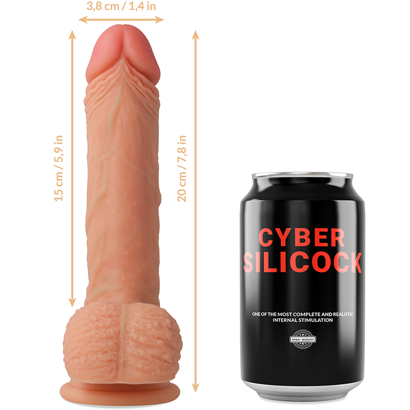 CYBER SILICOCK - STRAP-ON IN SILICONE LIQUIDO FREEMAN CON 3 ANELLI IN OMAGGIO 20 CM -O- 3.8 CM - CYBER SILICOCK | Lingerie Harness Boutique