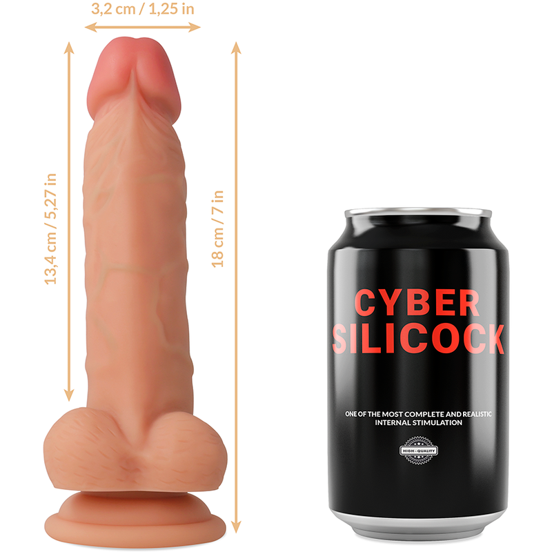 CYBER SILICOCK - STRAP-ON JUDE SILICONE LIQUIDO CON 3 ANELLI GRATIS 18 CM -O- 3.2 CM - CYBER SILICOCK | Lingerie Harness Boutique