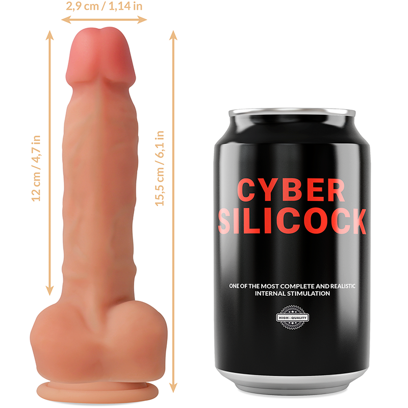 CYBER SILICOCK - ANSEL STRAP-ON CON 3 ANELLI GRATIS 15.5 CM -O- 2.9 CM - CYBER SILICOCK | Lingerie Harness Boutique