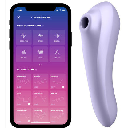 SATISFYER - VIBRATORE DUAL PLEASURE AIR PULSE MAUVE - SATISFYER CONNECT | Lingerie Harness Boutique