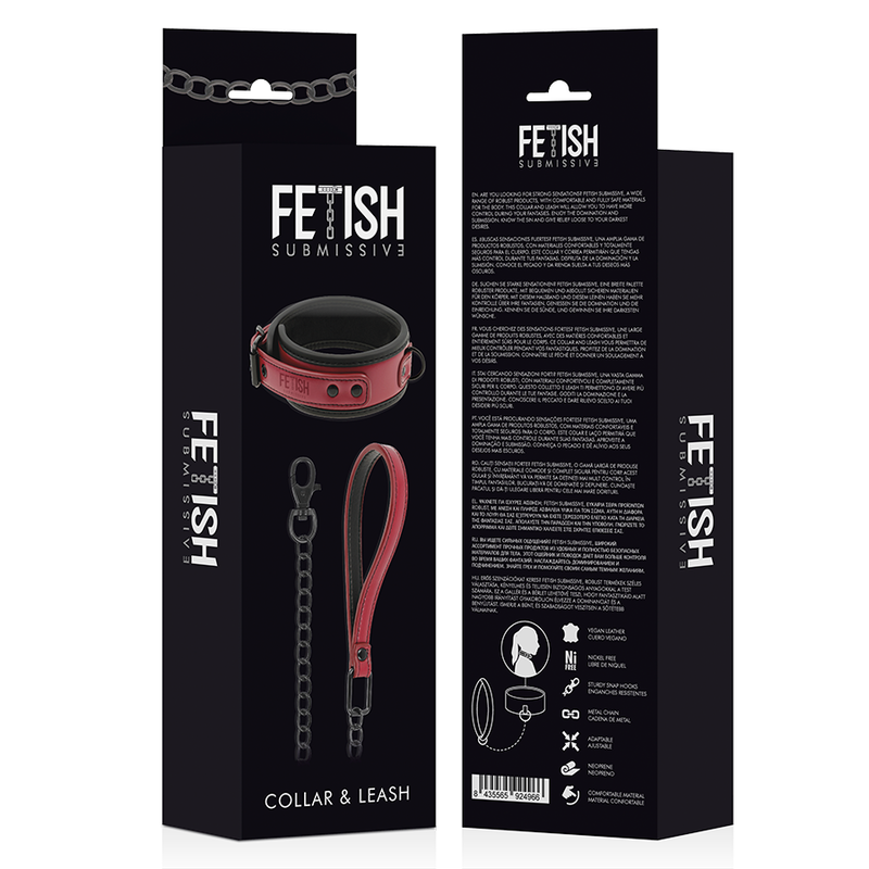 FETISH SUBMISSIVE DARK ROOM - COLLANA A CATENA CON FODERA IN NEOPRENE - FETISH SUBMISSIVE DARK ROOM | Lingerie Harness Boutique