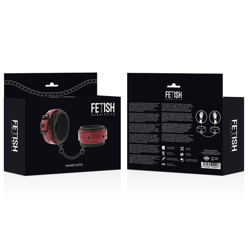 FETISH SUBMISSIVE DARK ROOM - MANETTE VEGAN IN PELLE CON FODERA IN NEOPRENE - FETISH SUBMISSIVE DARK ROOM | Lingerie Harness Boutique