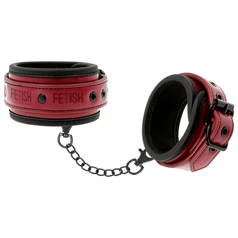 FETISH SUBMISSIVE DARK ROOM - MANETTE ALLA CAVIGLIA VEGAN IN PELLE CON FODERA IN NEOPRENE - FETISH SUBMISSIVE DARK ROOM | Lingerie Harness Boutique