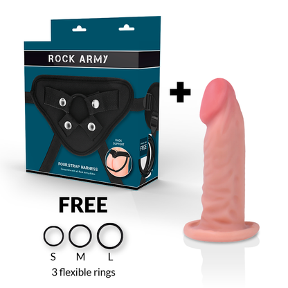 ROCKARMY - IMBRACATURA + DILDO REALISTICO TIGRE A DOPPIA DENSIT 14 CM -O- 4.46 CM - ROCK ARMY | Lingerie Harness Boutique