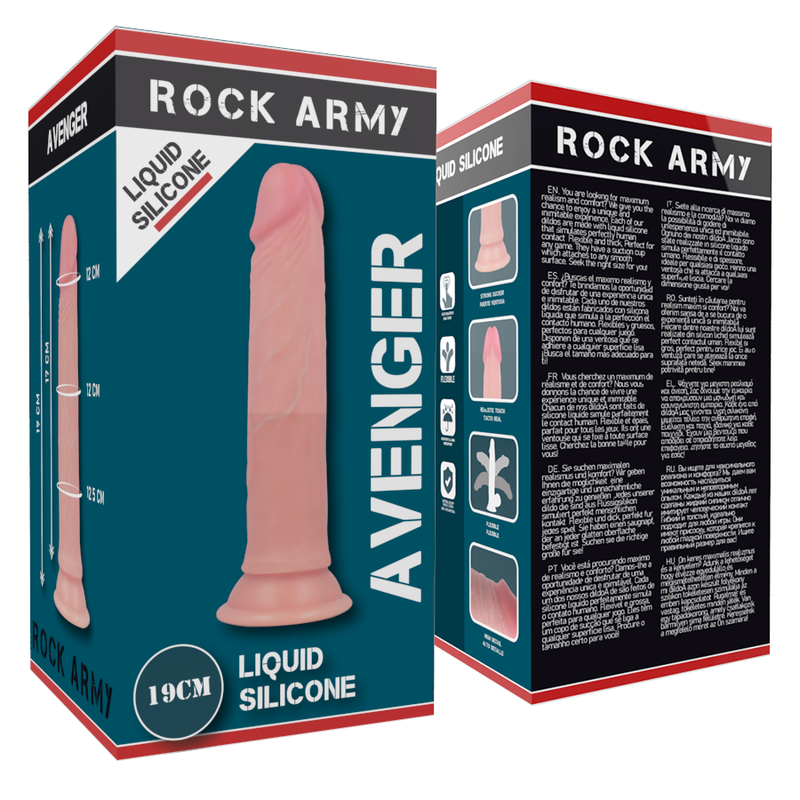 ROCKARMY - IMBRACATURA + DILDO IN SILICONE LIQUIDO PREMIUM AVENGER 19 CM -O- 3.98 CM - ROCK ARMY | Lingerie Harness Boutique