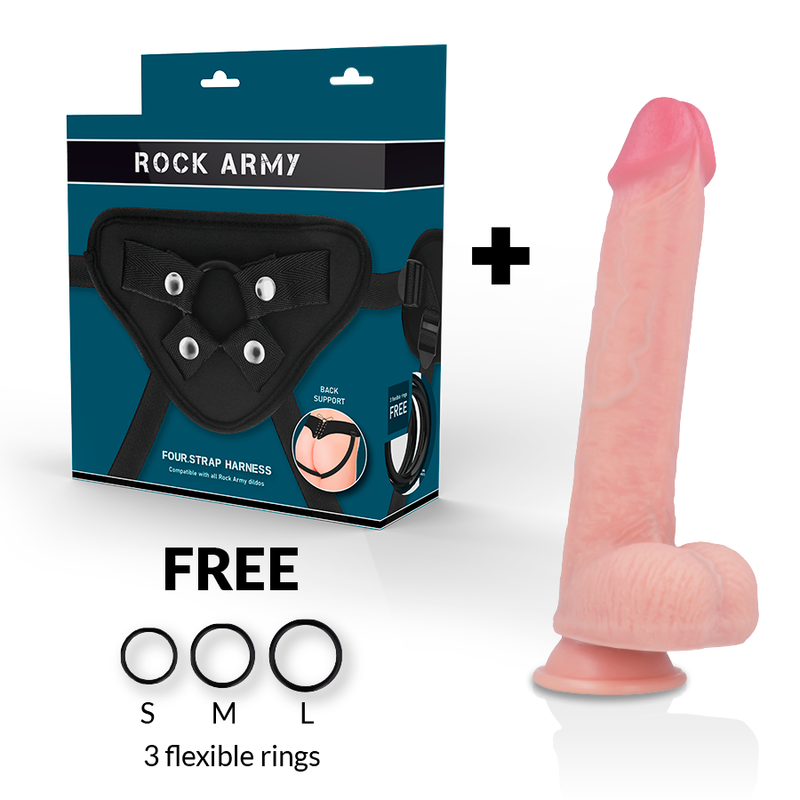 ROCKARMY - ARN S + DILDO IN SILICONE LIQUIDO PREMIUM KINGCOBRA 24 CM -O- 4.77 CM - ROCK ARMY | Lingerie Harness Boutique