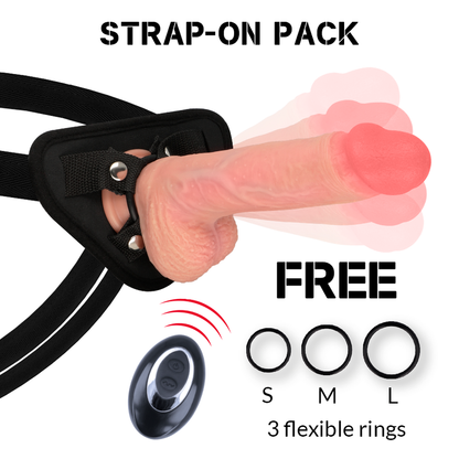 ROCKARMY - IMBRACATURA + VIBRATORE IN SILICONE LIQUIDO TELECOMANDO APACHE PREMIUM 20.5 CM -O- 4.62 CM - ROCK ARMY | Lingerie Harness Boutique