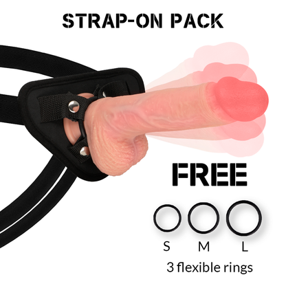ROCKARMY - IMBRAGATURA + ROTATORE E VIBRATORE HAWK 22 CM -O- 4.6 CM - ROCK ARMY | Lingerie Harness Boutique