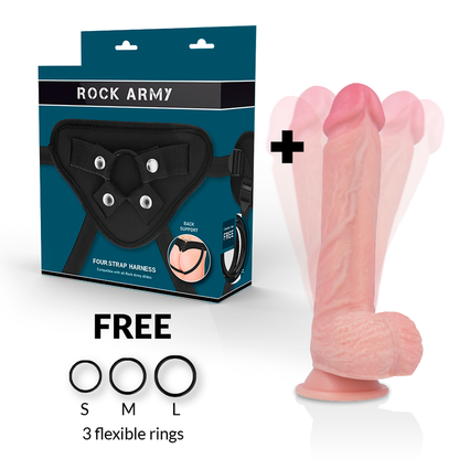 ROCKARMY - IMBRAGATURA + ROTATORE E VIBRATORE HAWK 22 CM -O- 4.6 CM - ROCK ARMY | Lingerie Harness Boutique