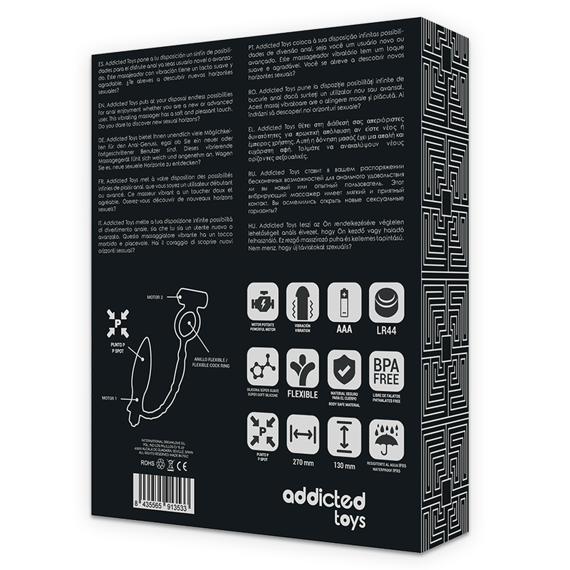 ADDICTED TOYS - PLUG ANALE CON ANELLO VIBRANTE - ADDICTED TOYS | Lingerie Harness Boutique