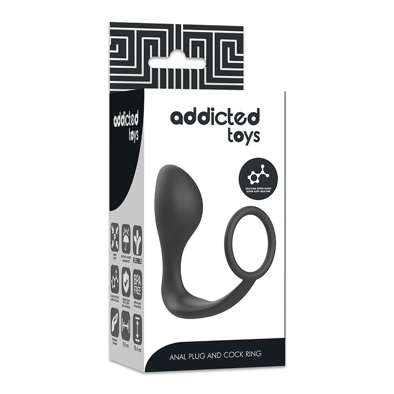 ADDICTED TOYS - PLUG ANALE CON ANELLO IN SILICONE NERO - ADDICTED TOYS | Lingerie Harness Boutique