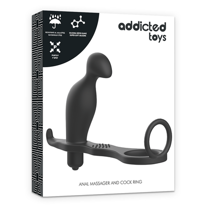 ADDICTED TOYS - PLUG ANALE CON ANELLO IN SILICONE NERO 12 CM - ADDICTED TOYS | Lingerie Harness Boutique