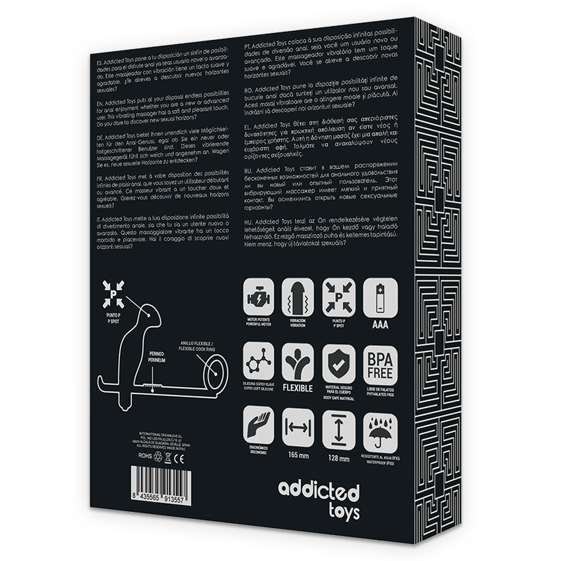 ADDICTED TOYS - PLUG ANALE CON ANELLO IN SILICONE NERO 12 CM - ADDICTED TOYS | Lingerie Harness Boutique