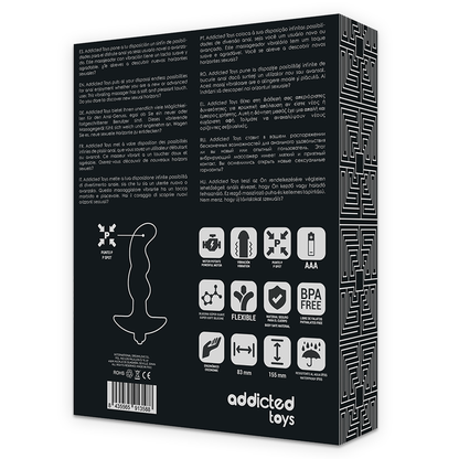 ADDICTED TOYS - MASSAGGIATORE ANALE CON VIBRAZIONE NERA MODELLO 2 - ADDICTED TOYS | Lingerie Harness Boutique