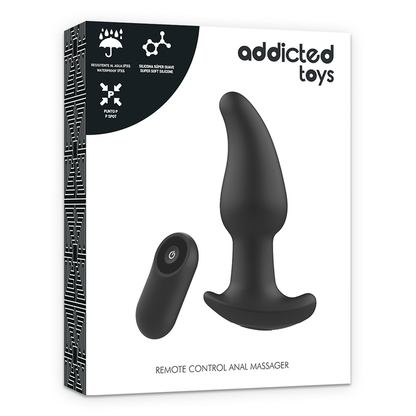 ADDICTED TOYS - REMOTE CONTROL BLACK POINTED P-SPOT BUTT PLUG