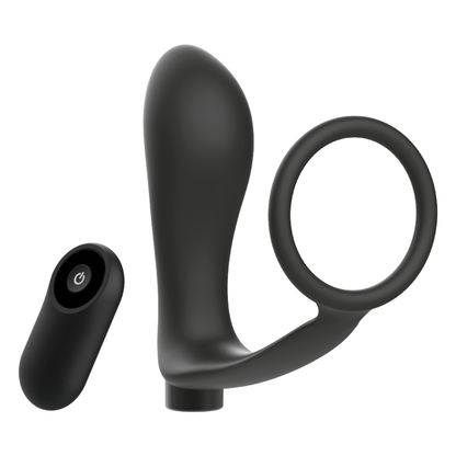 ADDICTED TOYS - ANELLO PER PENE CON TELECOMANDO PLUG ANALE NERO RICARICABILE - ADDICTED TOYS | Lingerie Harness Boutique