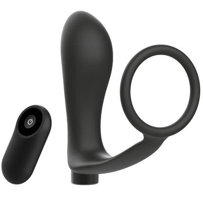 ADDICTED TOYS - ANELLO PER PENE CON TELECOMANDO PLUG ANALE NERO RICARICABILE - ADDICTED TOYS | Lingerie Harness Boutique