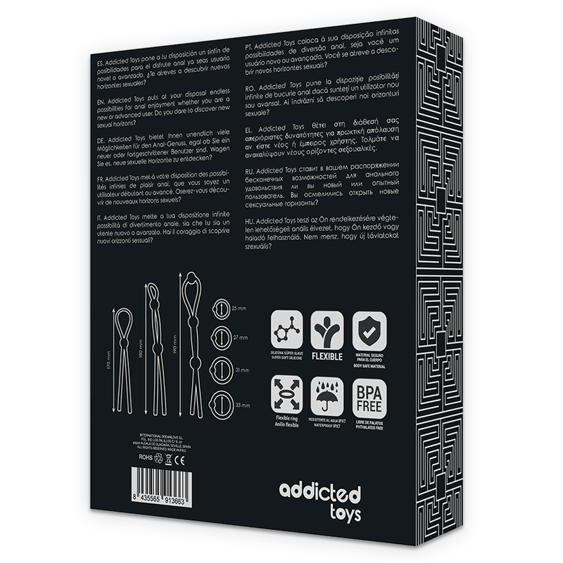 ADDICTED TOYS - SET DI ANELLI PER IL CAZZO FLESSIBILI IN SILICONE 7 PEZZI - ADDICTED TOYS | Lingerie Harness Boutique