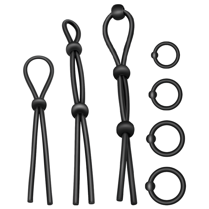 ADDICTED TOYS - SET DI ANELLI PER IL CAZZO FLESSIBILI IN SILICONE 7 PEZZI - ADDICTED TOYS | Lingerie Harness Boutique