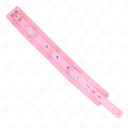 kink - collare con guinzaglio 65 cm con restrizioni rosa 36-42 cm x 5,5 cm Kink Lingerie Harness Boutique