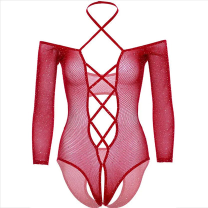 leg avenue - body senza cavallo rosso lucido Leg Avenue Lingerie Harness Boutique