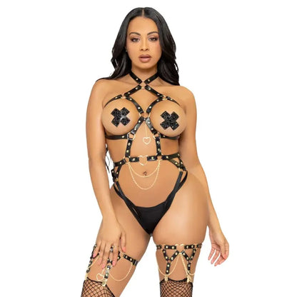 leg avenue - kink - pettorina ad anello a cuore teddy Leg Avenue Lingerie Harness Boutique