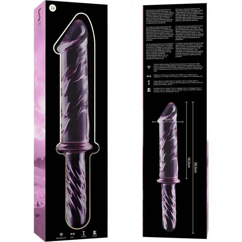 nebula series by ibiza - modello 24 dildo in vetro borosilicato 28.5 cm -o- 5 cm Nebula series By Ibiza Lingerie Harness Boutique