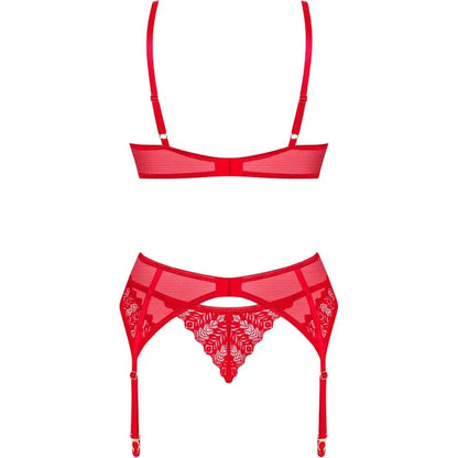 obsessive - ingridia set tre pezzi rosso Obsessive Lingerie Harness Boutique