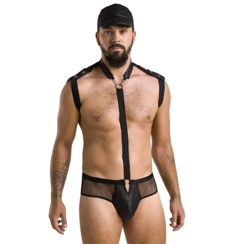 passion - 038 set john nero Passion Lingerie Harness Boutique