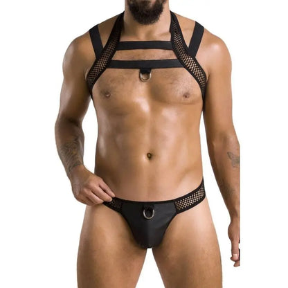 passion - 043 set jacob nero Passion Lingerie Harness Boutique