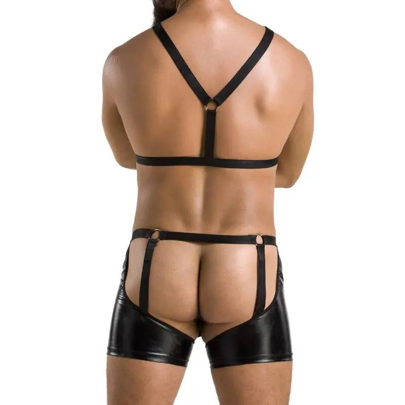 passion - 047 set aron nero Passion Lingerie Harness Boutique