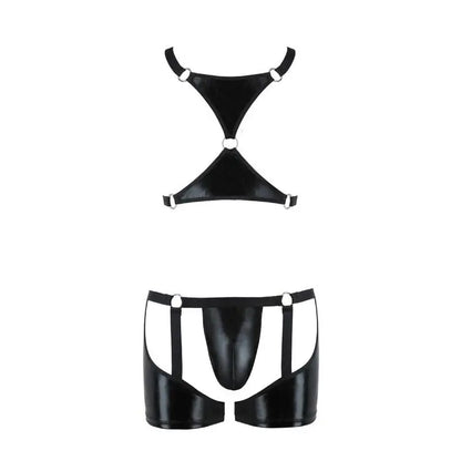 passion - 047 set aron nero Passion Lingerie Harness Boutique